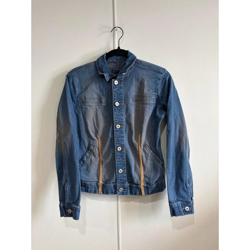 Vintage Marithe Francois Girbaud Jacket Womens Small Blue Denim Button Front Y2K